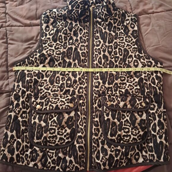 Casual Identity Vest Women's XL Leopard Print Quilted Insulated Classic Winter - Picture 6 of 7